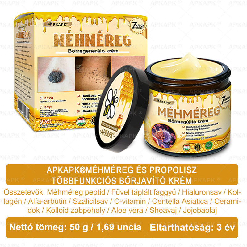 APKAPK® Méhméreges Bőrregeneráló & Feszesítő Krém– Prémium Anti-Aging Ápolás Érett és Érzékeny Bőrre