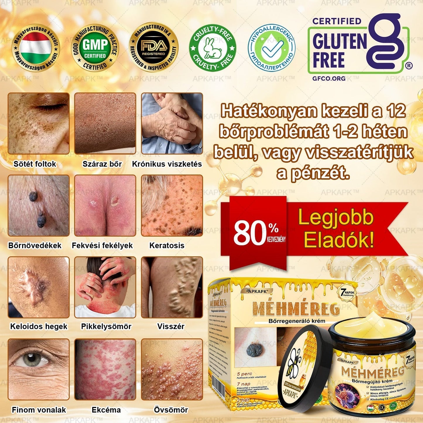 APKAPK® Méhméreges Bőrregeneráló & Feszesítő Krém– Prémium Anti-Aging Ápolás Érett és Érzékeny Bőrre