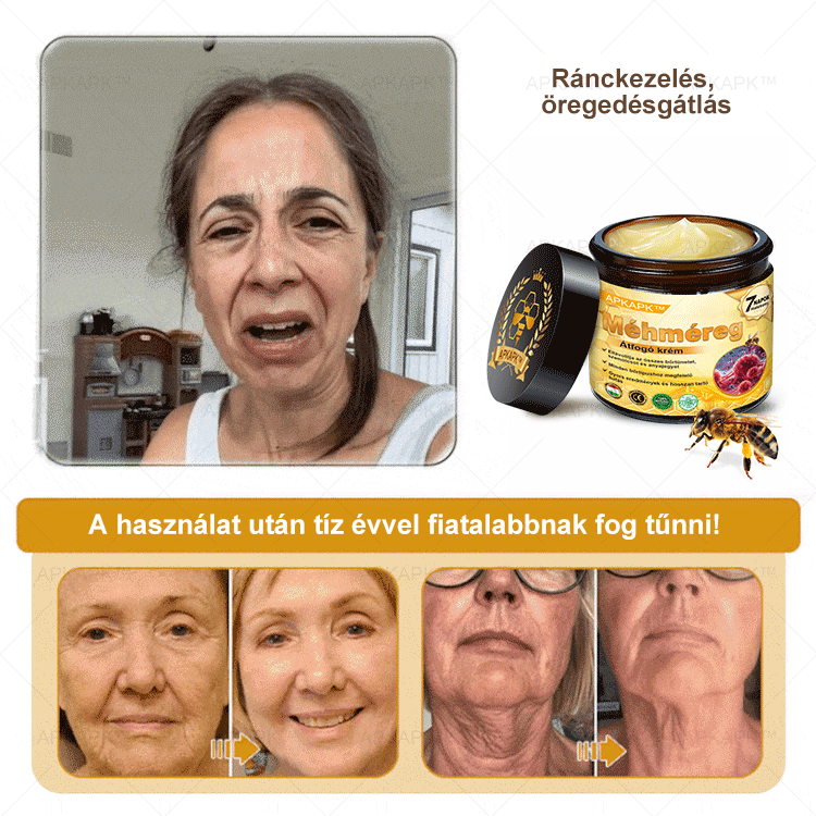 APKAPK® Méhméreges Bőrregeneráló & Feszesítő Krém– Prémium Anti-Aging Ápolás Érett és Érzékeny Bőrre