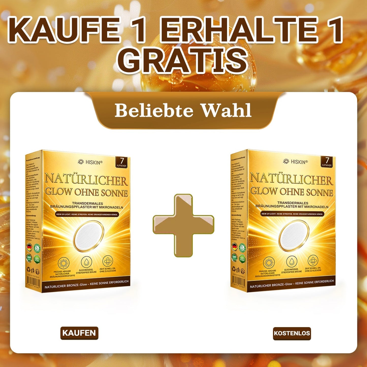 🔥 NUR HEUTE: 30% Rabatt auf Hiskin® Tanning Patch 🇩🇪  ☀️ Ein Patch pro Tag ✨ Natürlich bronzene Haut in nur 7 Tagen ✅ Ohne Sonne • Ohne DHA • Ohne Orangestich • Ohne Streifen