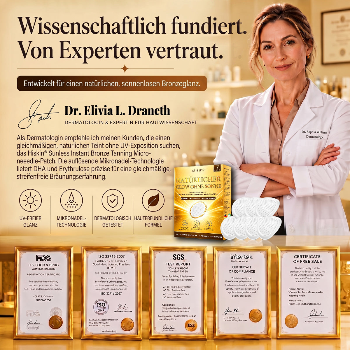 🔥 NUR HEUTE: 30% Rabatt auf Hiskin® Tanning Patch 🇩🇪  ☀️ Ein Patch pro Tag ✨ Natürlich bronzene Haut in nur 7 Tagen ✅ Ohne Sonne • Ohne DHA • Ohne Orangestich • Ohne Streifen