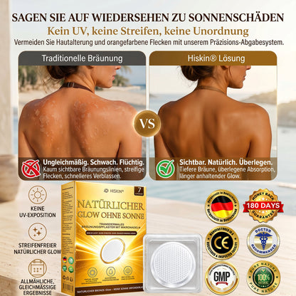 🔥 NUR HEUTE: 30% Rabatt auf Hiskin® Tanning Patch 🇩🇪  ☀️ Ein Patch pro Tag ✨ Natürlich bronzene Haut in nur 7 Tagen ✅ Ohne Sonne • Ohne DHA • Ohne Orangestich • Ohne Streifen