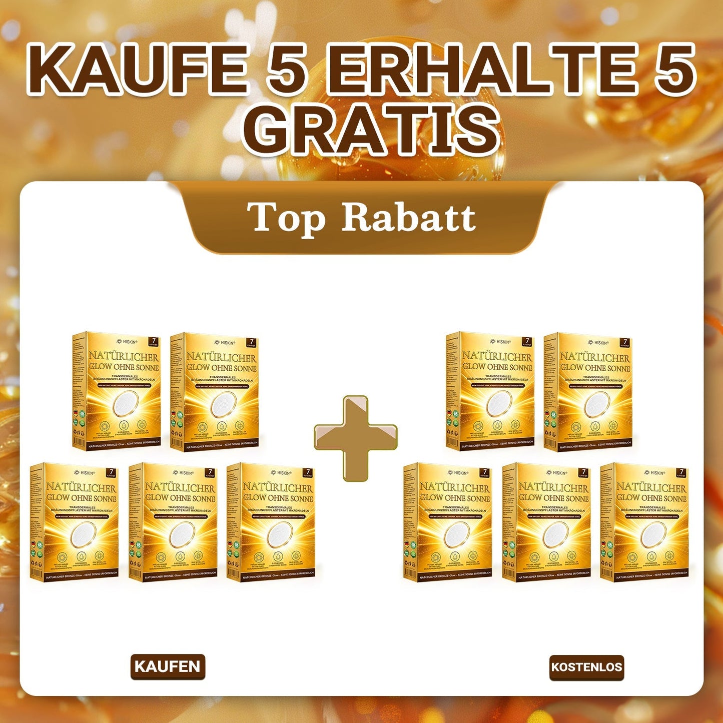 🔥 NUR HEUTE: 30% Rabatt auf Hiskin® Tanning Patch 🇩🇪  ☀️ Ein Patch pro Tag ✨ Natürlich bronzene Haut in nur 7 Tagen ✅ Ohne Sonne • Ohne DHA • Ohne Orangestich • Ohne Streifen