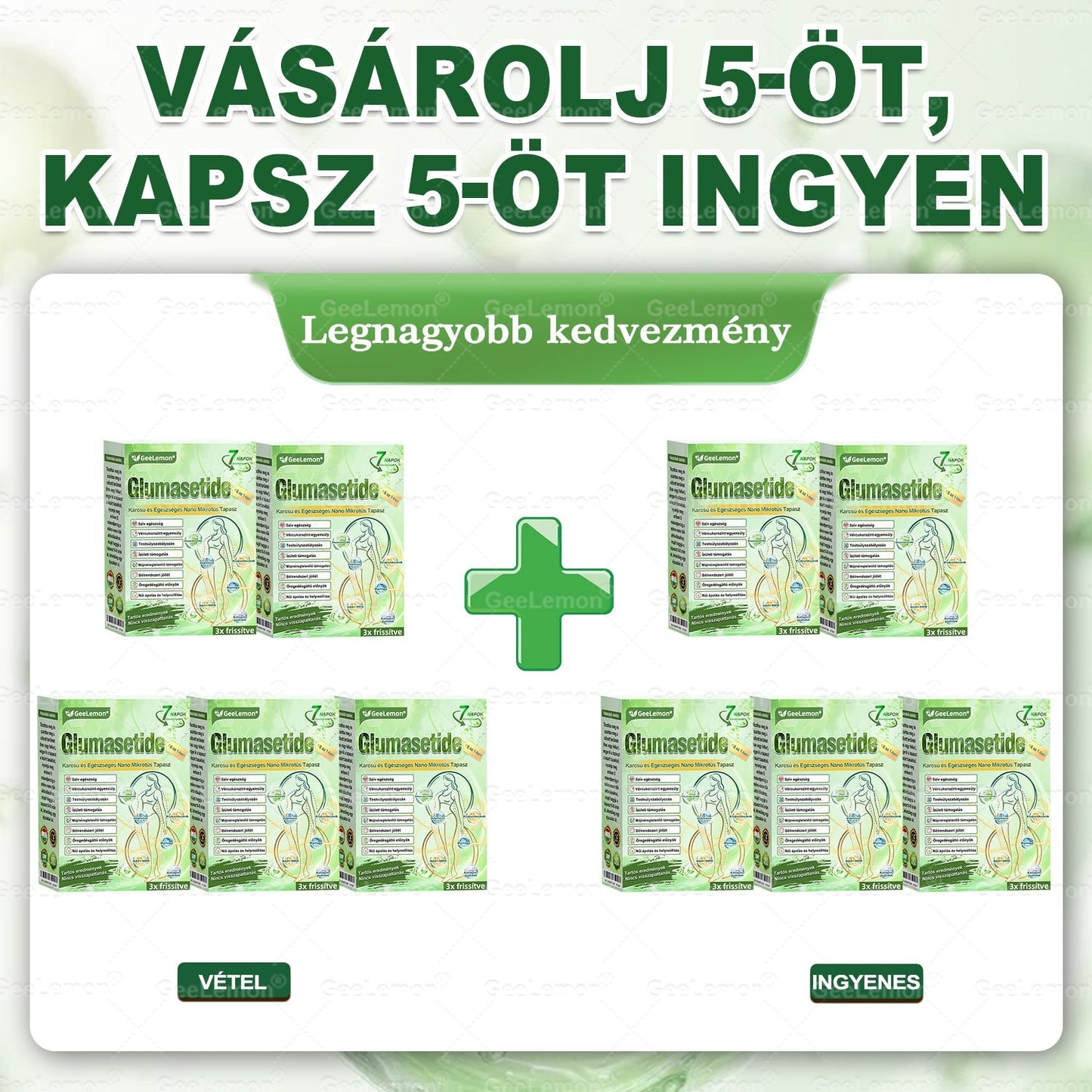 𝐆𝐞𝑒𝐿𝑒𝐦𝐨𝐧® Glumasetide 8 az 1-ben Karcsú és Egészséges Nano Mikrotűs Tapasz 🇭🇺